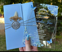 Carte d'invitation de mariage en acrylique avec logo personnalisé, impression UV personnalisée OEM, cartes d'invitation personnalisées