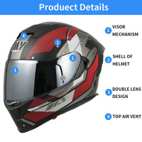 Casque de moto en gros du fabricant Casque tout-terrain Casque de course automobile Motocross Accesorios Para Moto Casque à double visière