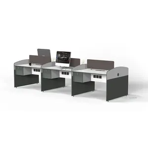 Meja kerja kantor gaya mewah, furnitur modular modern meja partisi staf kantor baru desain