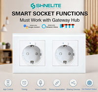 Prise murale intelligente WiFi standard européenne 2 gang avec port de charge USB, contrôle à distance via l'application Tuya, minuterie, prise intelligente