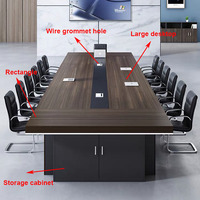Table de conférence moderne et élégante, grande table de réunion pour 12 personnes, bureau de réunion