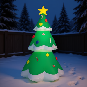 Árbol inflable navideño iluminado de 6.9 pies con luces LED integradas, decoración para jardín exterior, decoración para césped delantero en días festivos - Product Image 2