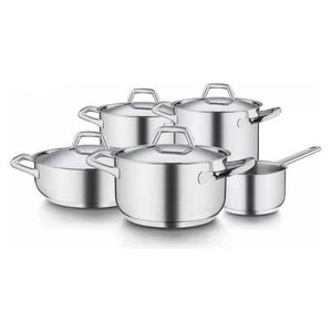 Chef Line 9 Piece Stainless Steel <b>Cookware</b> <b>Set</b> 18 10 <b>Induction</b> Safe Dishwasher Safe Gas Electric Ceramic Halogen - Product Image 1