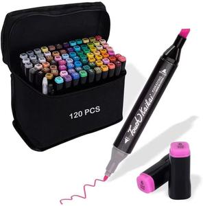 Ensemble de 48 marqueurs d'art à double pointe, marqueurs de peinture à double pointe avec sac noir - Product Image 2