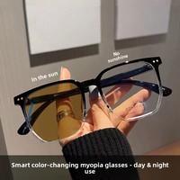 Lunettes photochromiques pour myopie JINGXIN pour femmes, tendance, look naturel, monture large, style célébrité internet, anti-lumière bleue