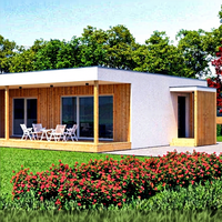 Maison conteneur modulaire simple et moderne, 1 chambre, 1 salle de bain, avec espace de vie et véranda avec brise-soleil, Airbnb & Villa