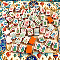 Tuiles de Mahjong en Acrylique de Luxe à 7 Couches, Haute Qualité, Portables, Durables, Résistantes à l'Eau, Motif Personnalisé Walk Me, Ensemble de 160 Pièces