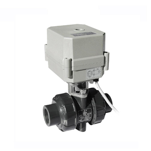 Válvula de bola mini de PVC de 2 vías con actuador de plástico, sellado de PTFE de dos piezas, 1-1/2" DN40, 3/4/7 hilos, AC110-230V, Zhejiang - Product Image 4