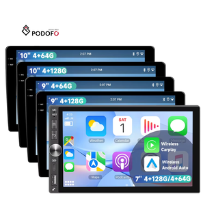 Autoradio Android Podofo 7''/9''/10'' Double Din 4+128G/4+64G Écran Incell 1080P <span class=keywords><strong>CarPlay</strong></span>/Android Auto sans fil GPS WiFi OEM ODM - Product Image 1