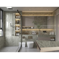 Revêtement mural intérieur moderne vertical en bois noir ardoise, lattes décoratives pour murs, panneaux cannelés colorés pour salle de bain