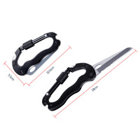 HYTD HY-DXZP Outil multifonction pliable en acier inoxydable pour le camping, la randonnée, la chasse, la pêche, l'escalade, le quotidien (EDC), avec mousqueton et couteau intégré