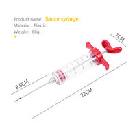 Injecteurs de dinde à seringue poreuse avec aiguilles en acier inoxydable Injecteur de marinade à saveur de viande en plastique
