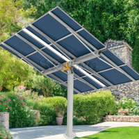 Système de suivi solaire à poteau unique économique, entraînement rotatif, capacité de 4,8 kWp, portée de suivi de 45°, entretien facile, 10 ans