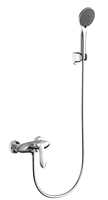 Robinets de douche à poignée unique muraux en laiton pour bain Mélangeur d'eau chaude et froide avec motif de pulvérisation de pluie Finition brossée pour hôtels
