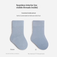 Chaussettes pour bébé nouveau-né, tricotées sans couture, antibactériennes, style preppy, blanches, mi-mollet, coupe ample, pour garçons, filles, tout-petits, printemps
