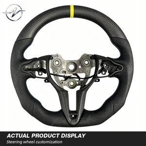 Volante de fibra de carbono mate con empuñaduras de cuero perforado al por mayor para Hyundai I30N I20N ElantraN <span class=keywords><strong>N</strong></span>-line <span class=keywords><strong>Fastback</strong></span> - Product Image 2