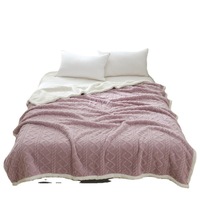 Vente en gros de couvertures en sherpa super douces de haute qualité pour l'hiver, couvertures en flanelle épaisses