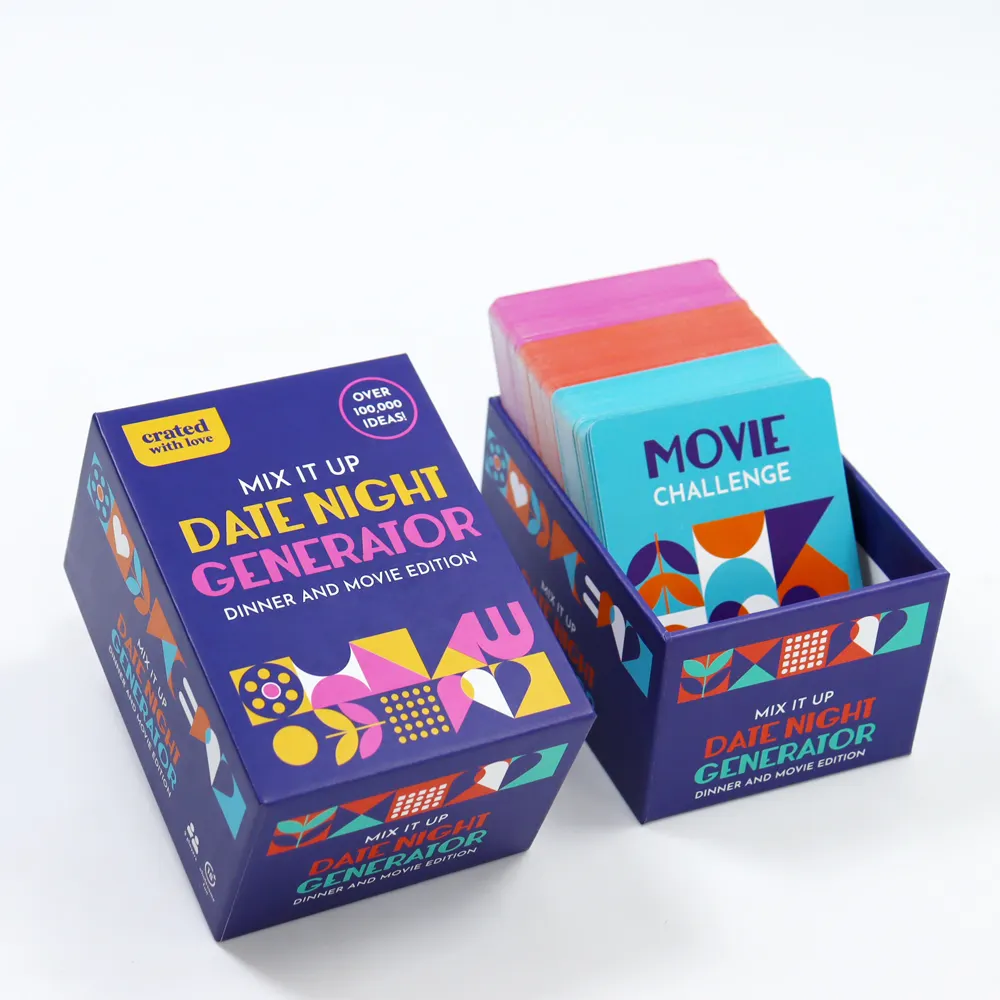 Festa per adulti che beve il gioco di carte per la notte con stampa personalizzata divertente sfida giochi di carte per coppie con scatola