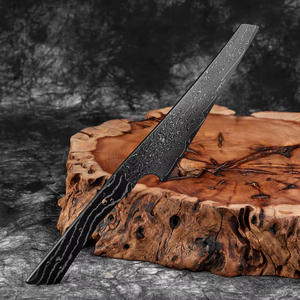 Cuchillo de frutas de acero de Damasco de espiga completa para Dropshipping en Shopify, hoja negra 9Cr18 afilada, herramienta de pelado de cocina DIY para proyectos de forja - Product Image 2