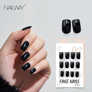 <span class=keywords><strong>Uñas</strong></span> Postizas Reutilizables Nailway, <span class=keywords><strong>Uñas</strong></span> de Dedo Personalizadas al por Mayor, 24 Piezas, <span class=keywords><strong>Cortas</strong></span>, Cuadradas, <span class=keywords><strong>Negras</strong></span> <span class=keywords><strong>Mate</strong></span>, ABS, Cobertura Completa, Diseño de <span class=keywords><strong>Uñas</strong></span> a Presión - Product Image 6