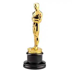 Tuyệt đẹp Oscar giải thưởng danh hiệu 34cm vàng kim loại người Oscar giải thưởng cup với hộp quà tặng cho trang trí Giao hàng nhanh