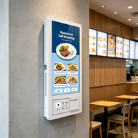 Kiosque mural de 21,5 pouces avec écran tactile 10 points, scanner, imprimante, lecteur de cartes, kiosque de paiement en libre-service pour hôtel
