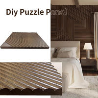 Panel Dinding Geometris Abstrak 3D Berbahan Kayu Solid, Peredam Suara, Ringan, Tahan Air, untuk Penggunaan Dalam Ruangan, Dekorasi Modern
