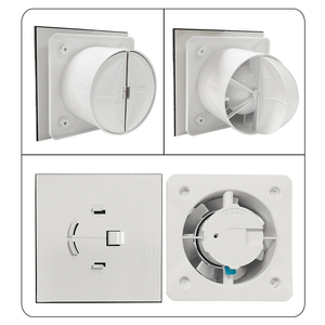 Ventilateur d'extraction pour <span class=keywords><strong>salle</strong></span> <span class=keywords><strong>de</strong></span> <span class=keywords><strong>bain</strong></span> et toilettes, personnalisé, <span class=keywords><strong>de</strong></span> bonne qualité, étanche IPX4, silencieux, petit, intelligent, avec panneau en verre noir <span class=keywords><strong>de</strong></span> 4 pouces, pour la maison - Product Image 3