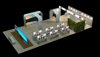Stand d'exposition de salon professionnel à la mode de dernière génération 15x3m utilisé