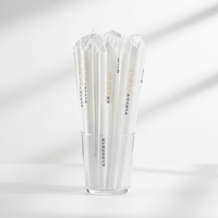 Pailles biodégradables en PLA emballées individuellement, 6 mm et 12 mm, avec impression personnalisée pour boissons froides et chaudes