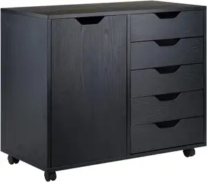 Wood Storage Organization, Black 7 Drawer Black