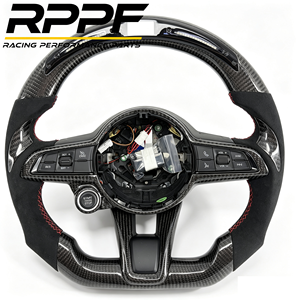 Volant sport personnalisé en cuir et fibre de carbone de haute qualité Rppf pour <span class=keywords><strong>Alfa</strong></span> <span class=keywords><strong>Romeo</strong></span> Giulia <span class=keywords><strong>Stelvio</strong></span> 2017 - Product Image 1