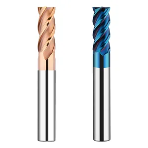 HRC Carbide Milling Cutters Machining Square Ball Head Radius Round Nose 4 Flute End Mill Square Alloy Milling Cutter CNC Tool