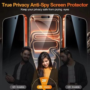 Protection d'écran intégrale anti-<span class=keywords><strong>espion</strong></span> pour <span class=keywords><strong>iPhone</strong></span> 17 Pro 13 12 11 14 15 16 Pro Max 17 Air XR Plus, installation facile, en verre - Product Image 3