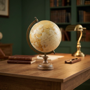 Globe terrestre vintage en métal ABS, design Art Déco, carte du monde polie, mobile, pour décoration de bureau, haute qualité, fortement recommandé - Product Image 3