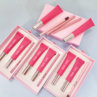 Kit Lèvres 2-en-1 Marque Blanche : Gloss et Huile à Lèvres Grande Contenance en Tube Compressible avec Applicateur Métallique, Crayon à Lèvres Végétalien