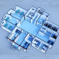 Salle blanche modulaire minimaliste HUAAO ISO pour dispositifs médicaux, conforme GMP, pour usage hospitalier, ignifuge et écologique