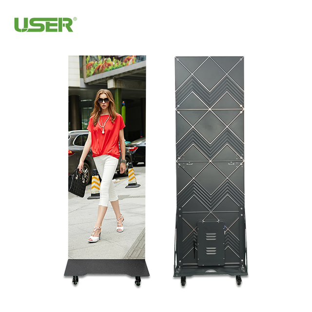 Indoor HD P1.25 P1.5 P1.8 P2.5 Indoor Led Poster Screen Foldable Electronic Led Advertising Machine Movable GOB