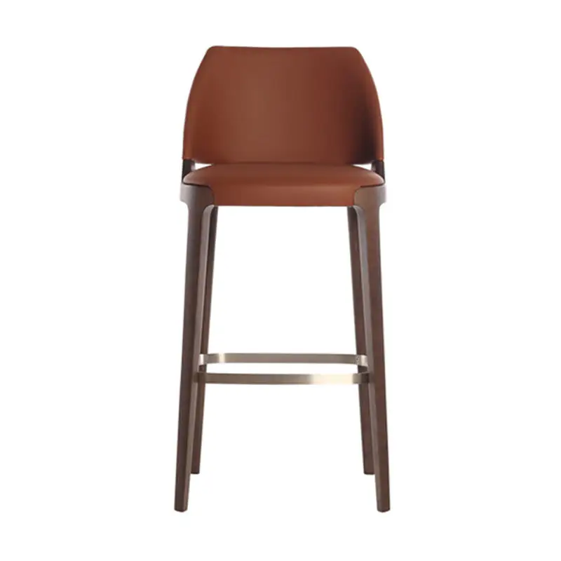 Коричневый фиксированный высокий стул с открытой спиной барная мебель для дома или офиса