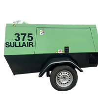 Compresseur d'air portable Sullair à double cylindre pour le sablage, 375 CFM, pour l'exploitation minière