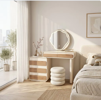 Table de toilette populaire avec miroir LED pour femmes, prix compétitif du fabricant, mobilier de luxe haut de gamme pour la maison