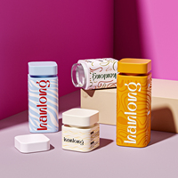 Pot carré hermétique Pop Style 30ml 60ml 90ml 120ml en verre pour dispensaire, stockage sécurisé, conteneur facile à saisir pour pilules et poudres