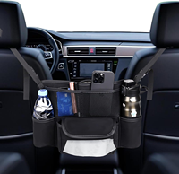 Tempat Tas Mobil Kapasitas Besar dari Bahan Suede, Diletakkan di Antara Kursi Depan untuk Ponsel, Dompet, dan Kebutuhan Sehari-hari