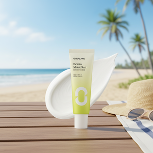 Crème solaire hydratante légère Overlaps Ectoin Rice SPF 50 PA++++ pour le visage et le cou, cosmétique coréenne, fabriquée en Corée - Product Image 3