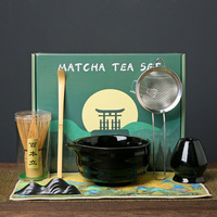 Ensemble de thé matcha, ensemble de fouets à matcha, chashaku en bambou, support pour fouet, ensemble d'accessoires pour matcha, ensemble complet pour la préparation du matcha, ensemble cadeau matcha