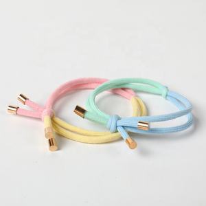 Due colori contrapposti ragazze donne elasticità coda di cavallo titolari di capelli elastici annodati elastici elastici fascette con coppe dorate estremità - Product Image 4