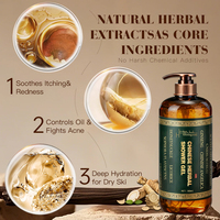 OEM ODM Savon liquide pour le corps à base d'acides aminés médicamenteux et d'herbes, gel moussant, éclaircissant, blanchissant, hydratant, lissant, pour tous