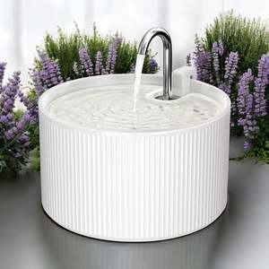 Bebedero automático ecológico de cerámica de 2.2L para mascotas con sistema de filtración multicapa para perros de todas las edades - Product Image 1