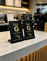 Support d'affichage intelligent personnalisé en bois noir pour avis Google, NFC 13,56 MHz, RFID, avec code QR, pour hôtels et restaurants