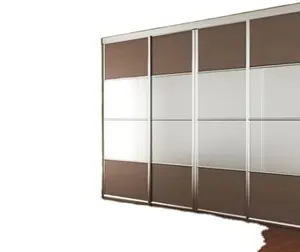 MFC and tempered painting glass with aluminum frame inserted sliding door wardrobe/closet